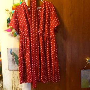 Red and white Polka-dot dress